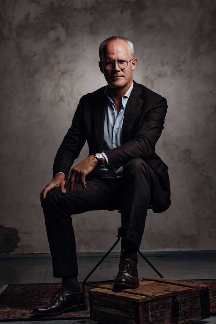 Sitting portrait in studio