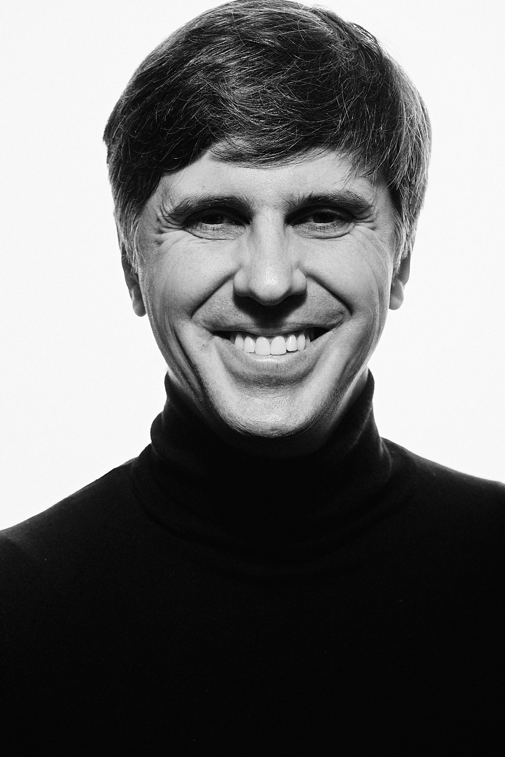 Man portrait in photo studio white background