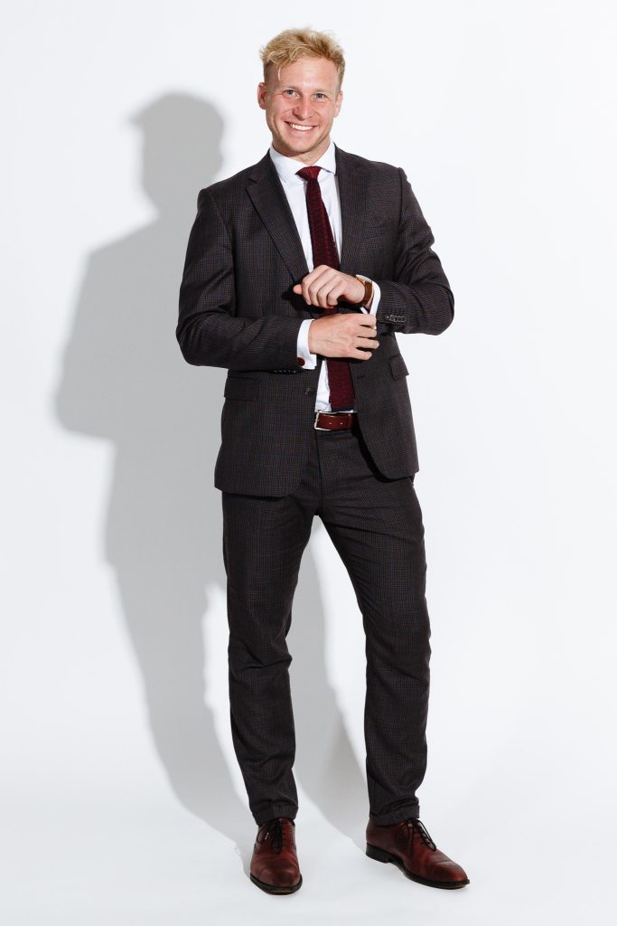 Full length body business portrait in photo studio